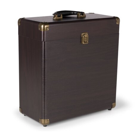 Exklusiv vinylväska i mörk träfinish för säker och stilren skivförvaring Audizio RC32 Vinyl Record Case Mörk Trä