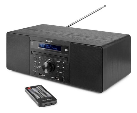 Allt i ett system DAB-radio, Bluetooth, USB MP3 & CD-spelare - Modell PRATO Svart Audizio PRATO MUSIK SYSTEM CD/DAB+ BLACK
