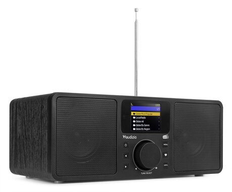 Audizio Rome DAB-radio, internetradio med wifi + Bluetooth Audizio Rome WIFI Internet stereo DAB+ Radio, Svart