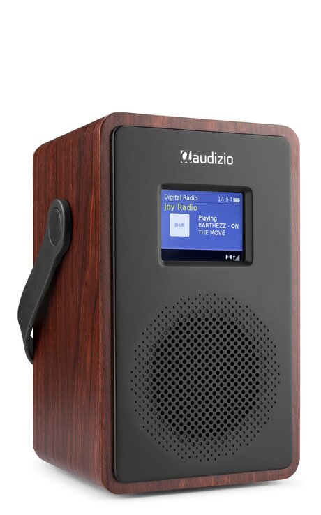 Audizio Modena bärbar radio med DAB, Bluetooth och batteri - Trä Modena dab+ radio med batteri mörk trä