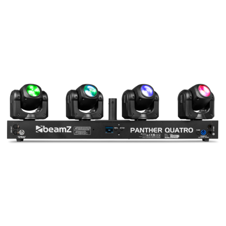 Bar med 4st movinghead Ultra-Bright 40W 4-in-1 LEDs beamZ PANTHER Movingheads Quatro Beam Bar