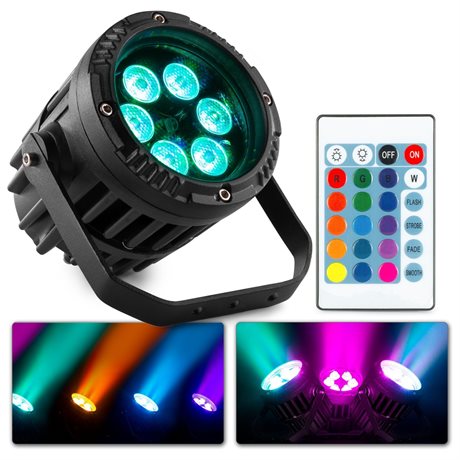 BeamZ BWA63 AluPar vattentät LED par - 6x 3W Beamz BWA63 LED AluPAR IP65 6x3W RGB IP65