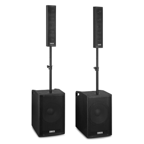 Komplett 2.2-högtalarsystem med BT-streaming och 1250W max effekt Vonyx VX1080BT Active Speaker Kit 2.2