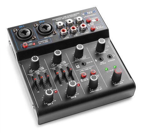VMM401 USB-mixer - 4-kanals mixer Bluetooth, USB-ljudgränssnitt Vonyx VMM401 USB-mixer - 4-kanals mixer Bluetooth, USB-ljudgränssnitt