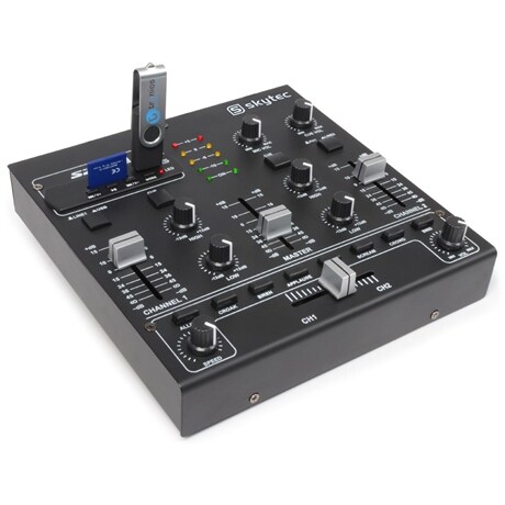 4 kanals mixer med USB/MP3. SKY-172.979 SkyTec- Vonyx STM-2250 Mixer, 4 kanaler, effekter, USB, MP3