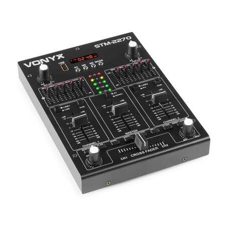 4 kanals DJ-mixer. STM2270 SKY-172.982 Vonyx STM-2270 Mixer 4kanaler/eff/USB/MP3/BT