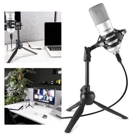 Sångmikrofon med USB Studiomikrofonkit Vonyx CM300S Vit Vonyx CM300S Studio mikrofon, USB, Titanf