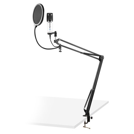 CMS320W Studio mikrofon set usb vit med eko Vonyx CMS320W Studio mikrofon set USB vit färg med ekoeffekt
