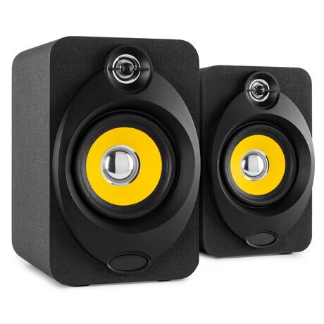 XP40 studiomonitor högtalarset med Bluetooth - 80W Vonyx XP40 Aktiva studiohögtalare, 4" BT, USB, Par, Svart