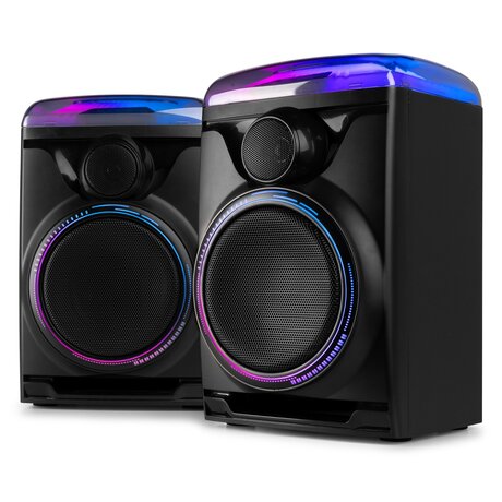 Aktivt 2.0-högtalarset med BT-streaming och inbyggd ljuseffekt Fenton Track 2.0 Amplified Speaker Set with LED Black