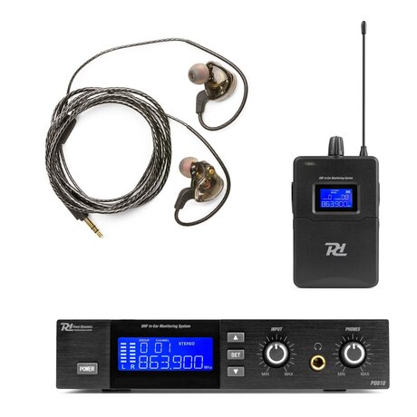 PD810 IN EAR MONITOR SYSTEM UHF Power Dynamics PD810 - UHF trådlöst In Ear Monitor System