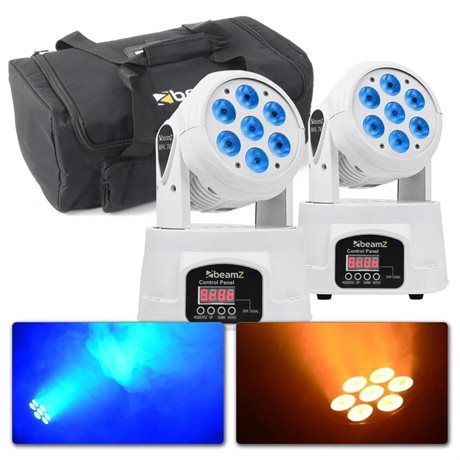 Movinghead duo paket med passande väska BeamZ MHL74 White Movinghead duo-set med Flightbag