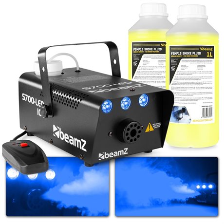 Rökmaskin med iseffekt och rökvätska BeamZ S700LED rökmaskin med iseffekt inkl mer än 2 liter rökvätska
