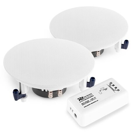 Paket med 2stinfällda takhögtalare och Bluetoothförstärkare Ljudpaket med 2st ESCS5 inbyggnadshögtalare + BT10 Bluetooth-förstärkare