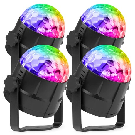 Paket med 4 st Tornado RGB Disco lampa Fuzzix discoljusset med 4x Fuzzix Tornado