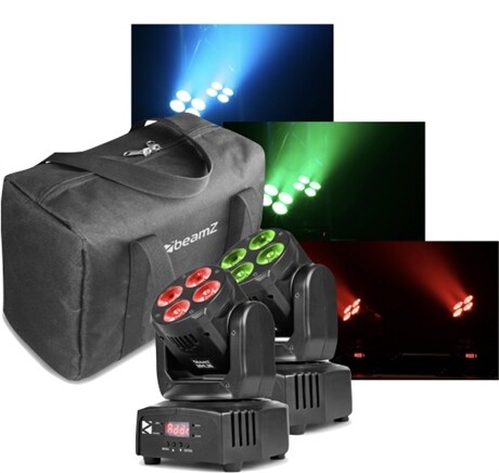 Paket med 2st MHL36 movingheads och väska 150.532 BeamZ MHL36 Set 2xWash 4x9W 3in1 incl bag