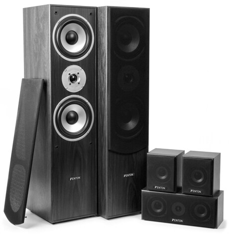 5.0 Hemma ljud Fenton HF5B hemmabio högtalare Fenton HF5B 5.0 Home Theatre System black