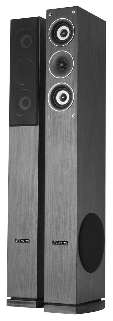 Golvhögtalare, Tower HiFi svart Fenton SHFT52B golvhögtalarset 6.5" svart