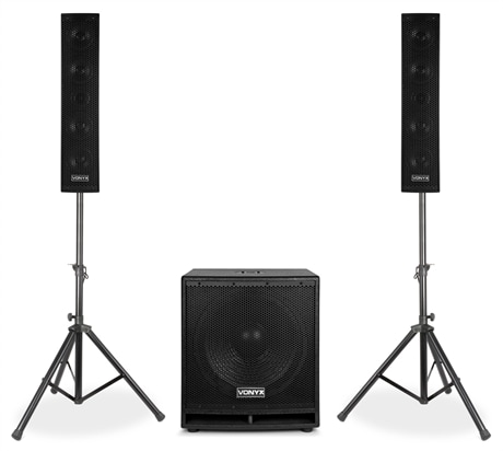 Vonyx VX880BT Aktivt högtalar-set 15” sub + 2xtopp Vonyx VX880BT 2.1 Aktiv system, 15" bas+2 topp
