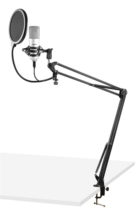 USB mikrofon - Studiomikrofonset Vonyx CMS300S Titan Vonyx CMS300S Studio Kondensator Mikrofonset, USB, Titan