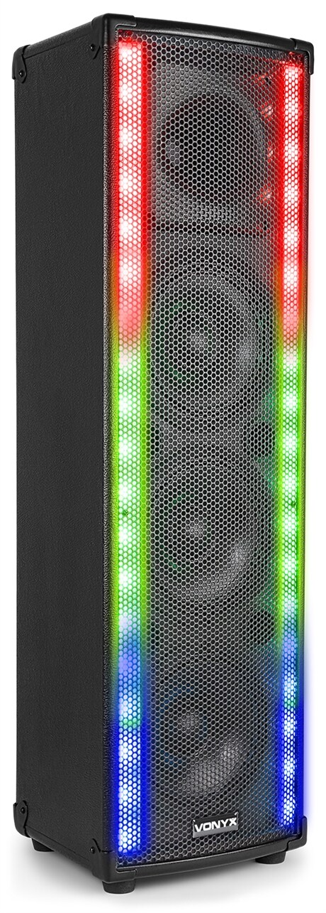 Högtalare med bluetooth och inbyggd ljuseffekt Vonyx LM65 LightMotion Portable PA 400W