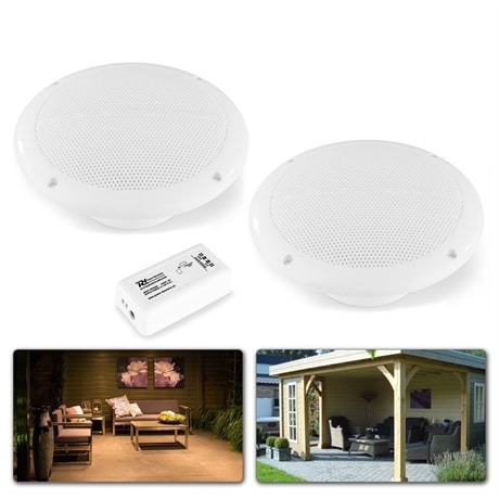 Utomhushögtalare Bluetooth BT10SET inbyggnadsset för trädgård, terrass och tak från Power Dynamics Power Dynamics BT10SET högtalare +BT Amp.Module