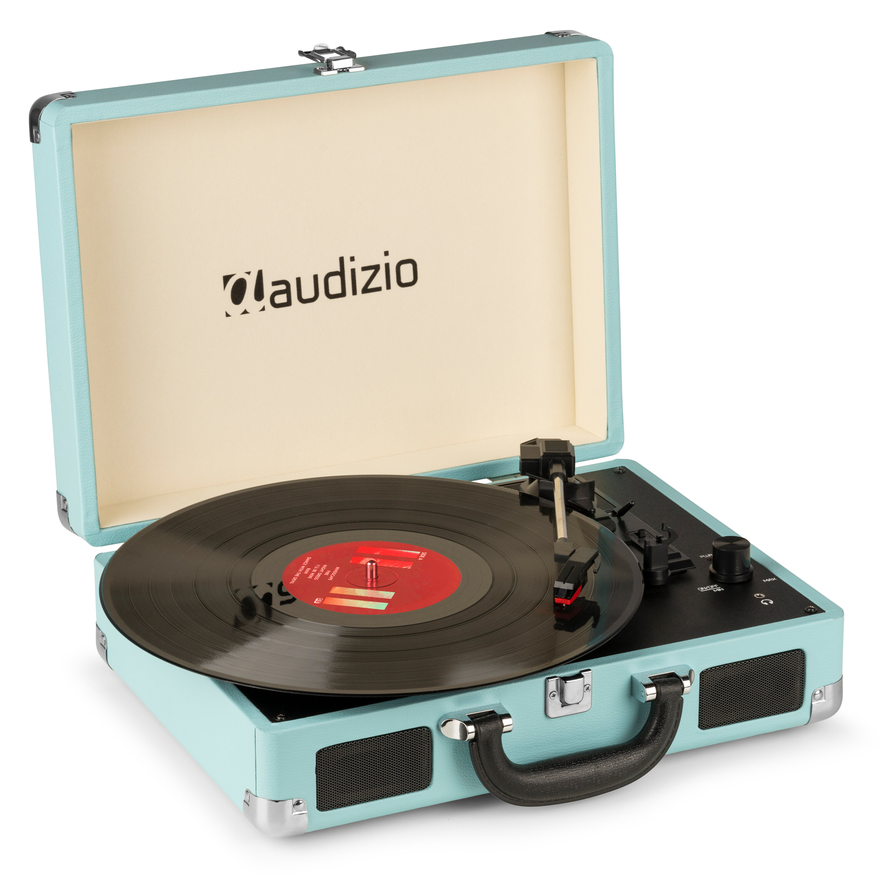 Audizio RP114BL - Retro skivspelare i blått fodral - skivspelare med högtalare och PC-mjukvara