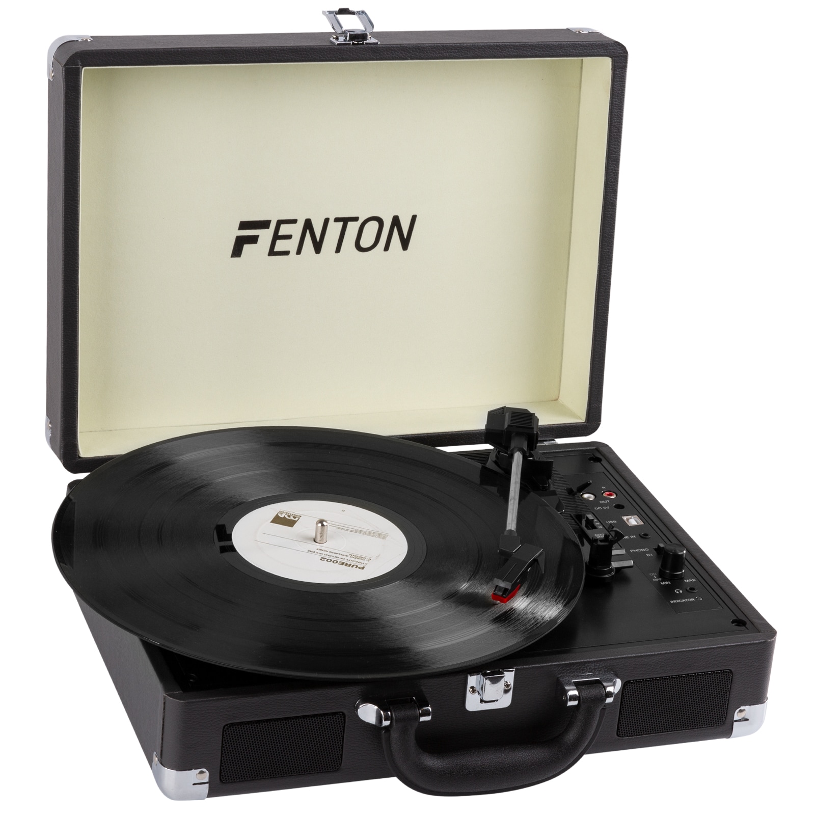 Fenton RP115 retro skivspelare svart/grå