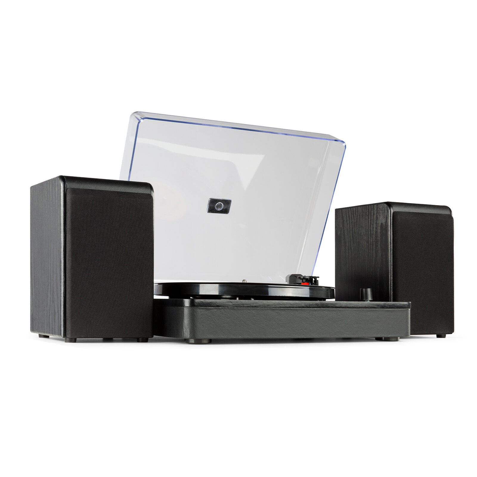 Audizio RP330 stereo skivspelare med Bluetooth och högtalare - 100W peak effekt - Svart