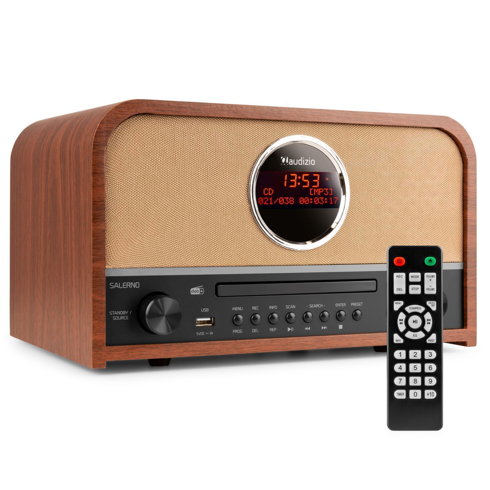 Audizio Salerno stereo DAB-radio med CD-spelare, Bluetooth och MP3-spelare