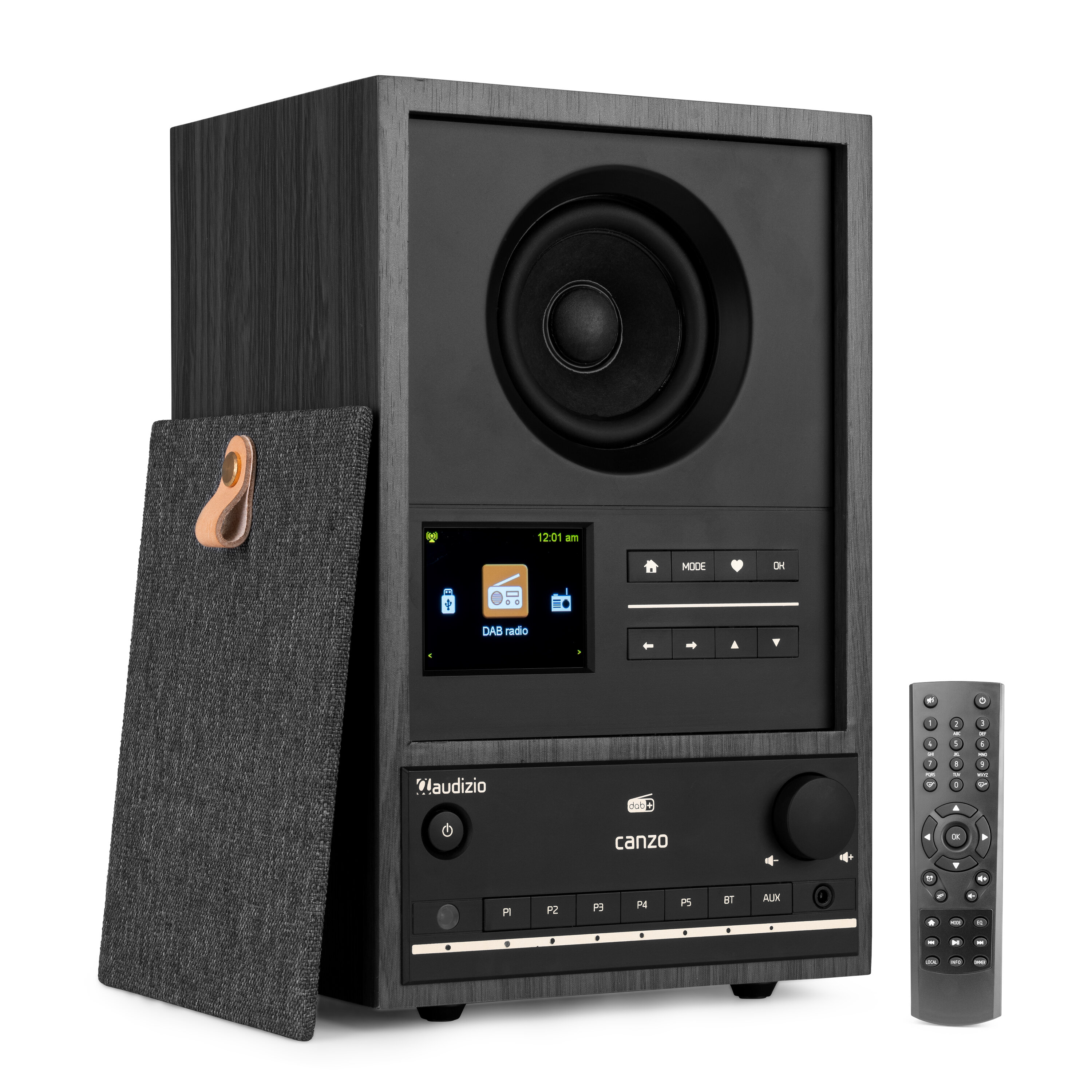 Audizio Canzo Internetradio - WiFi-radio bokhyllemodell - Med DAB+, FM och Bluetooth - Mörkgrå
