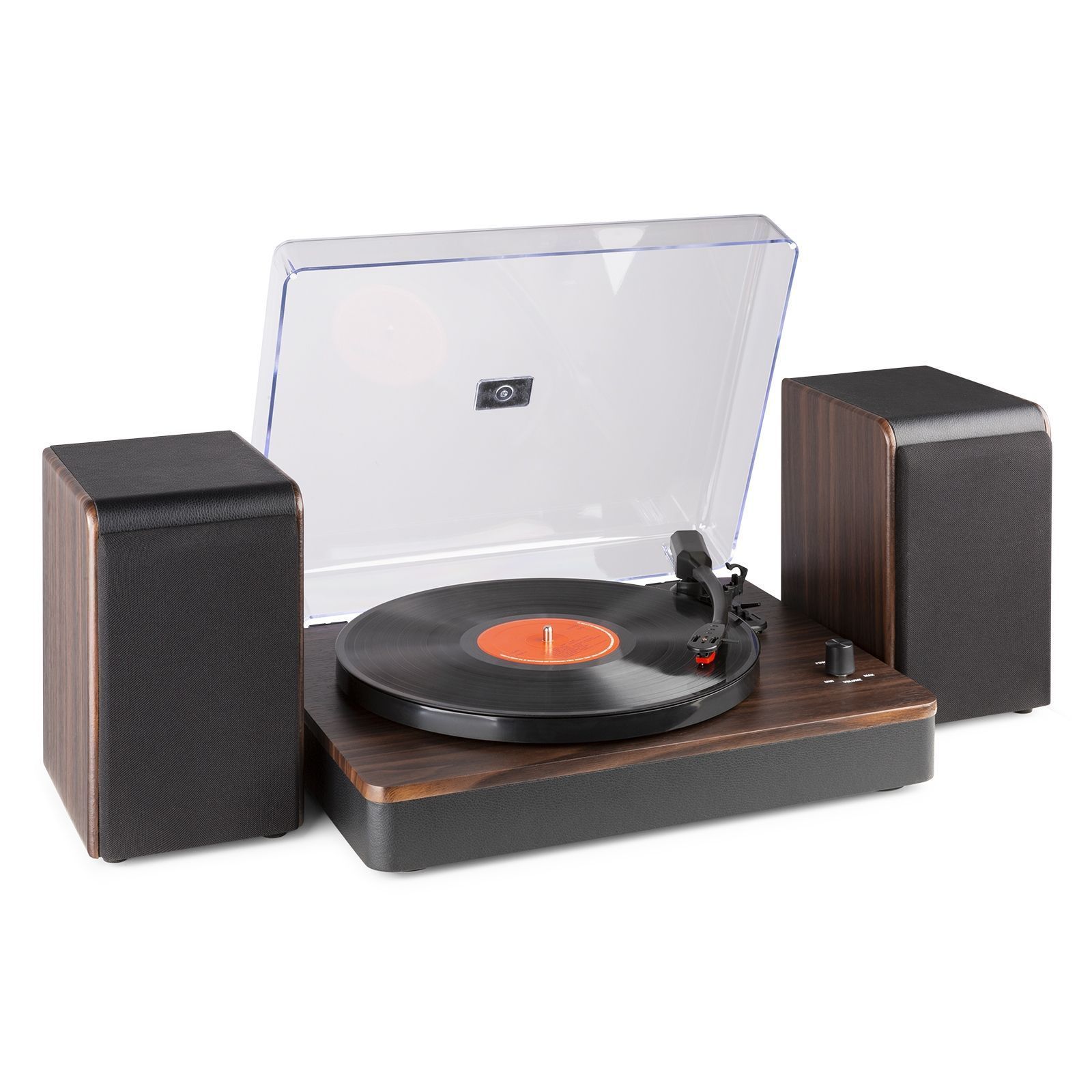 Audizio RP330D stereo skivspelare med Bluetooth och högtalare - 100W - Brun