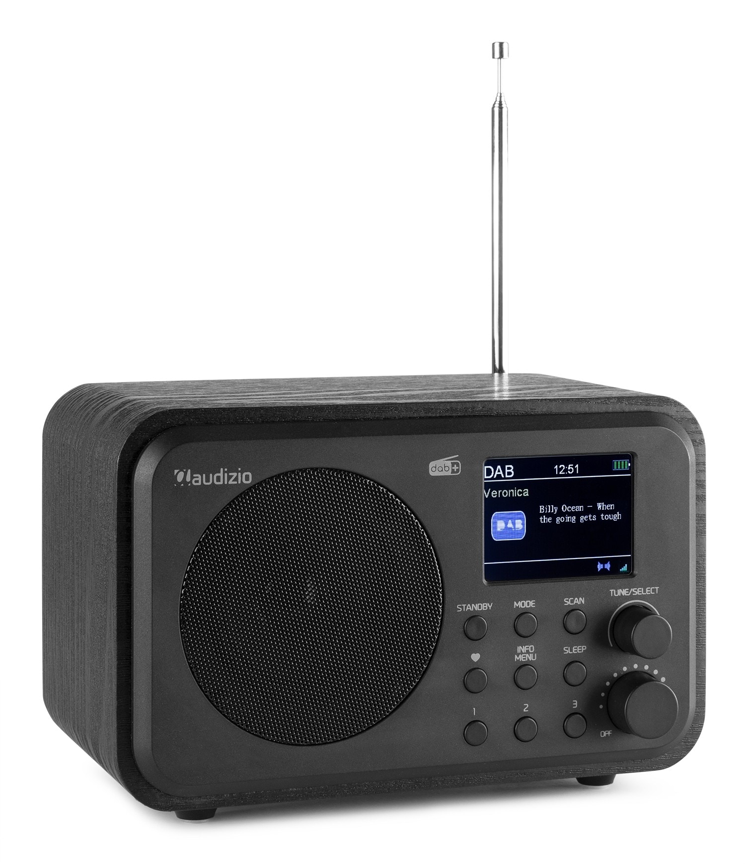 audizio Milan DAB, radio med batteri, Svart