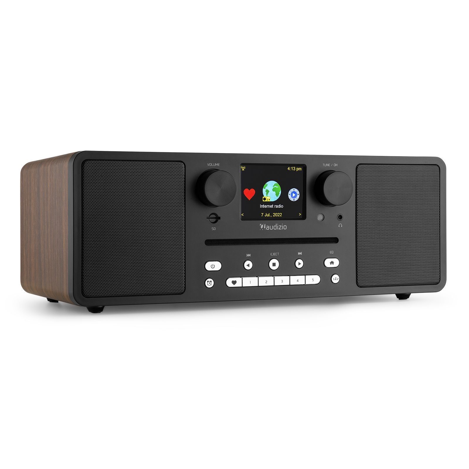 Audizio Neapel stereo DAB-radio med CD-spelare, Bluetooth, FM och internetradio - 60W - Brun