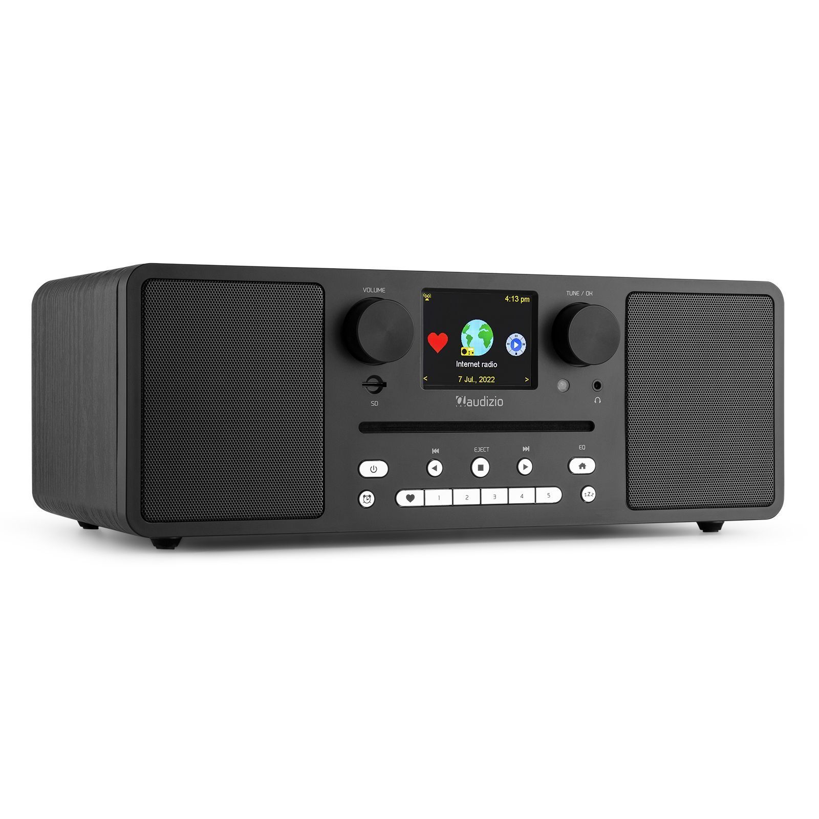 Audizio Neapel stereo DAB-radio med CD-spelare, Bluetooth, FM och internetradio - 60W - Svart