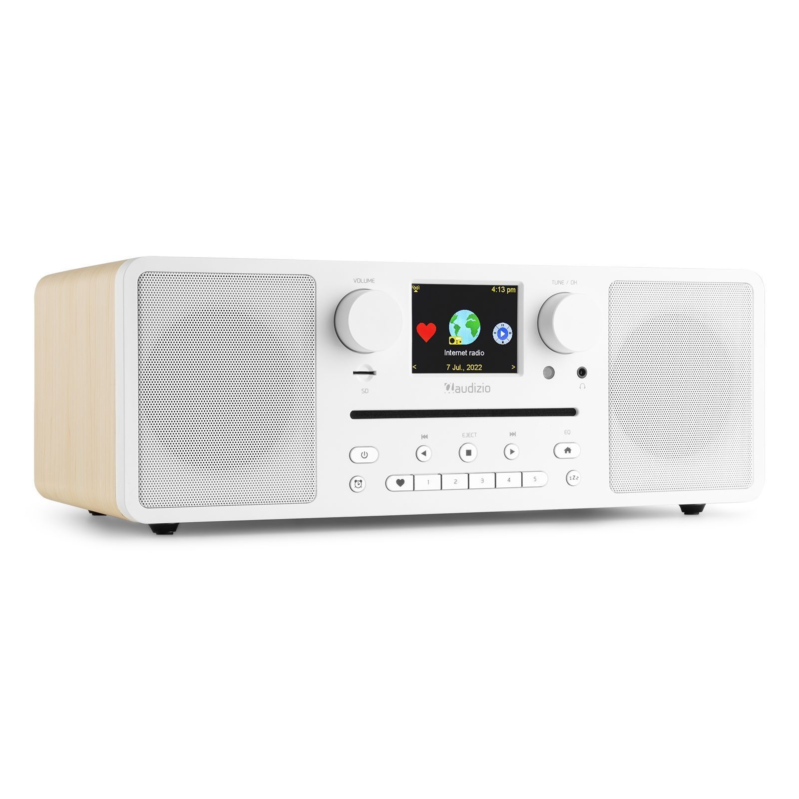 Audizio Neapel stereo DAB-radio med CD-spelare, Bluetooth, FM och internetradio - 60W - Vit