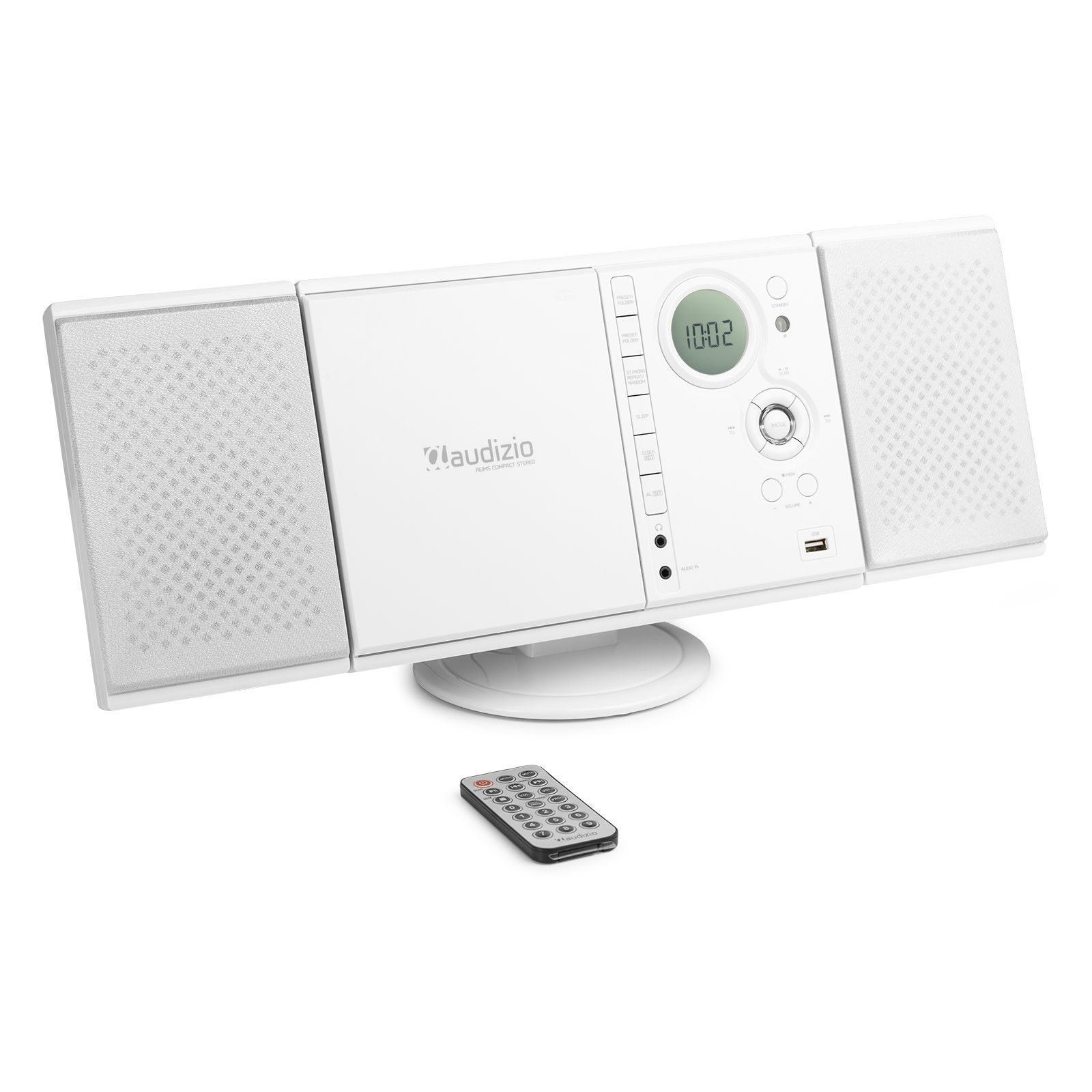 FYNDHÖRNAN: Audizio Reims Bluetooth stereoset med CD-spelare, radio och avtagbara högtalare - 40W - Vit