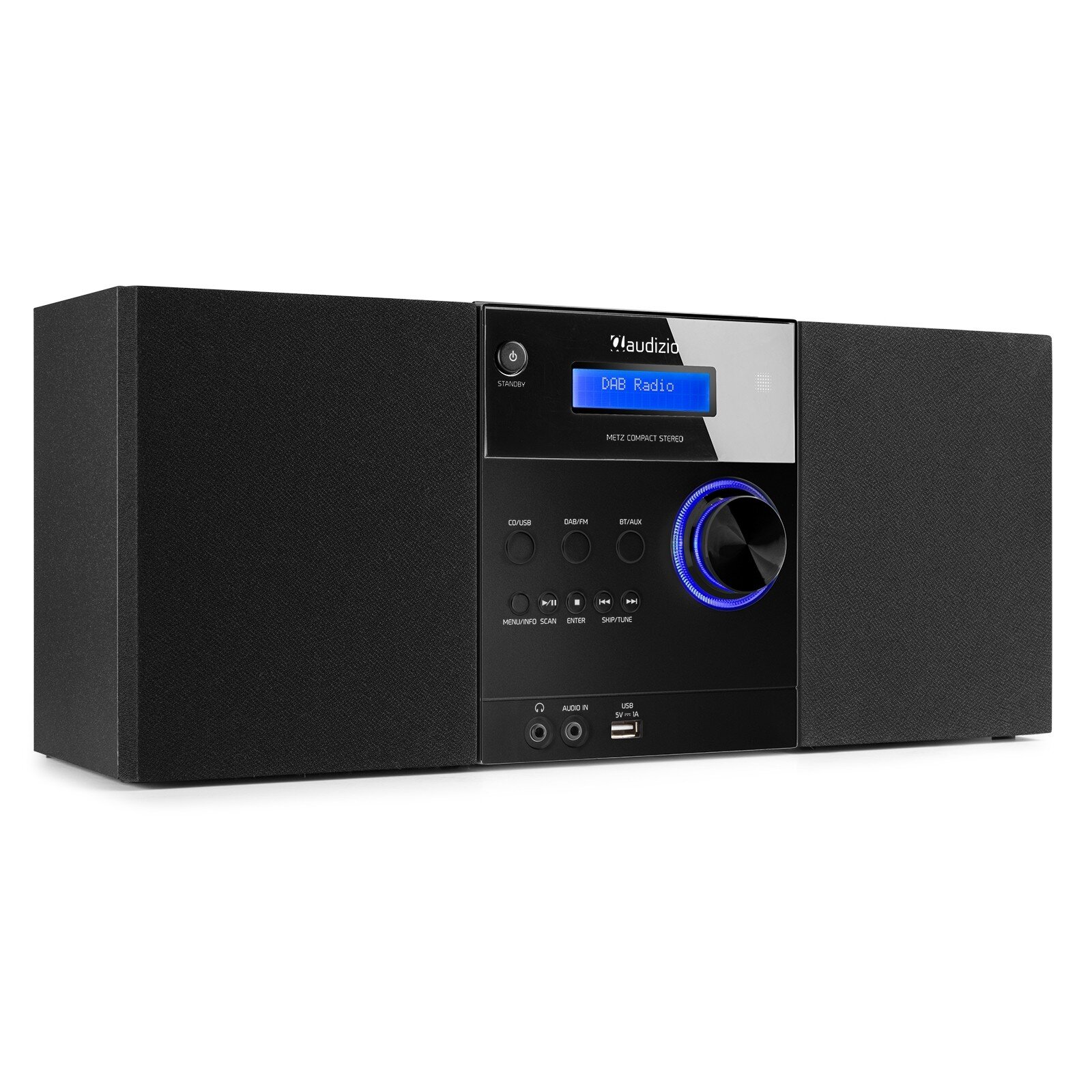 Stereo set - Audizio Metz - DAB radio med Bluetooth, MP3 och CD spelare - Svart