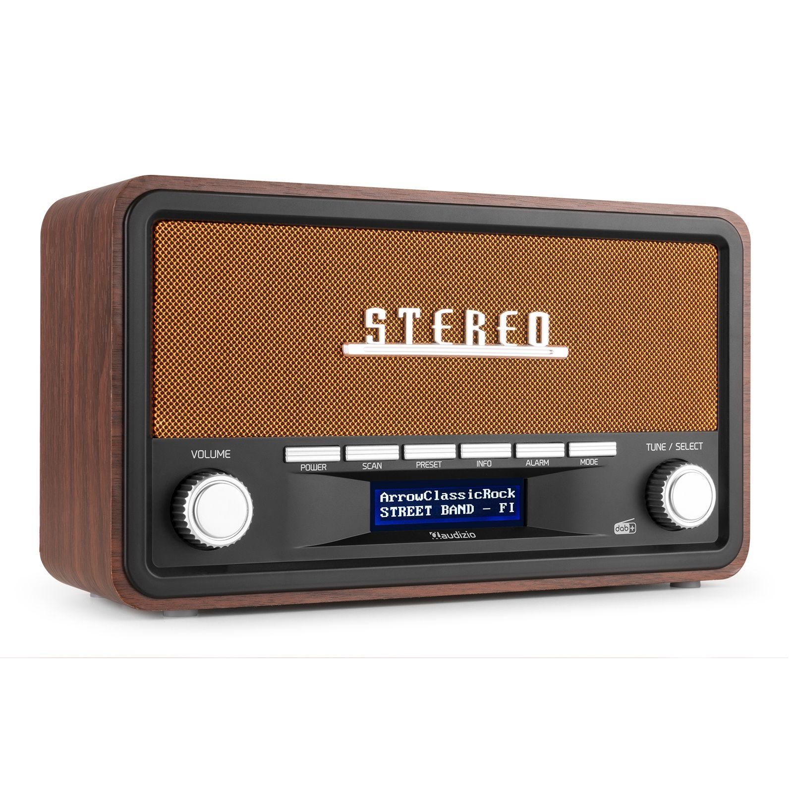 Audizio Foggia retro DAB+ radio med Bluetooth - Bärbar stereoradio med larm - 50W Peak effekt 