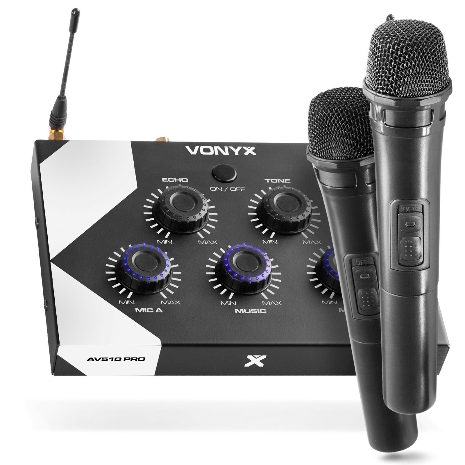 Vonyx AV510 Bluetooth karaoke set med 2x trådlös mikrofon