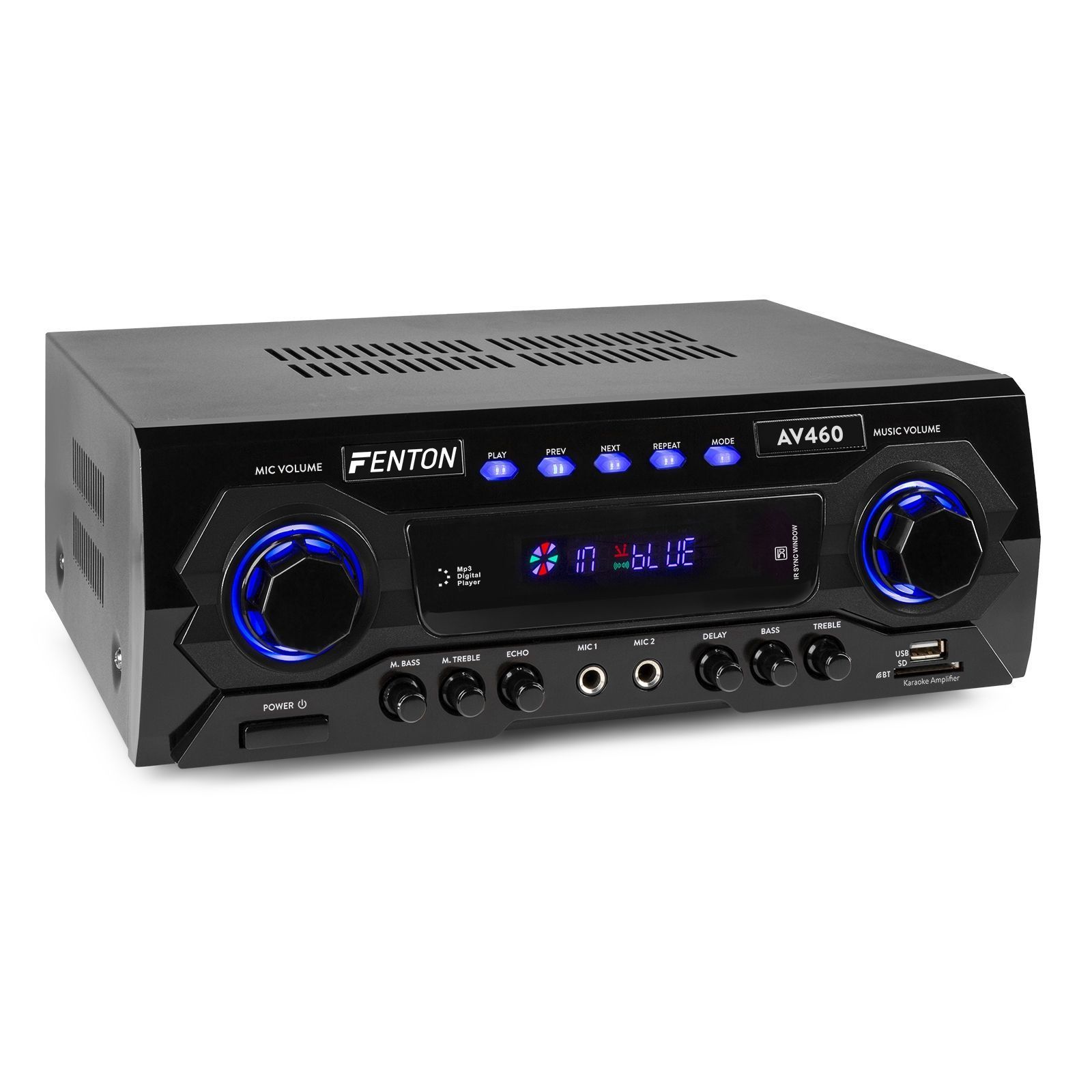Fenton AV460 karaokeförstärkare med Bluetooth, mp3-spelare, eko och equalizer