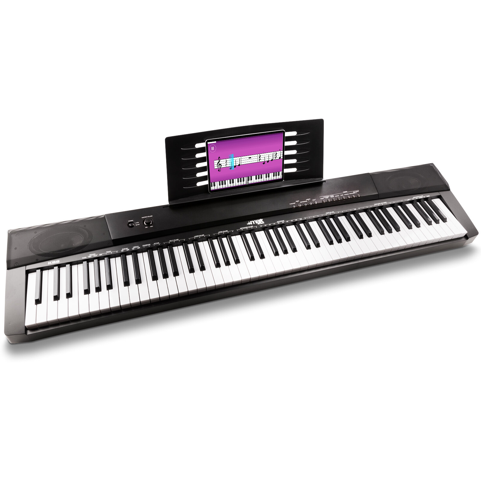 MAX KB6 Electronik Keyboard, Digitaltpiano, 88 anslagskänsliga tangenter