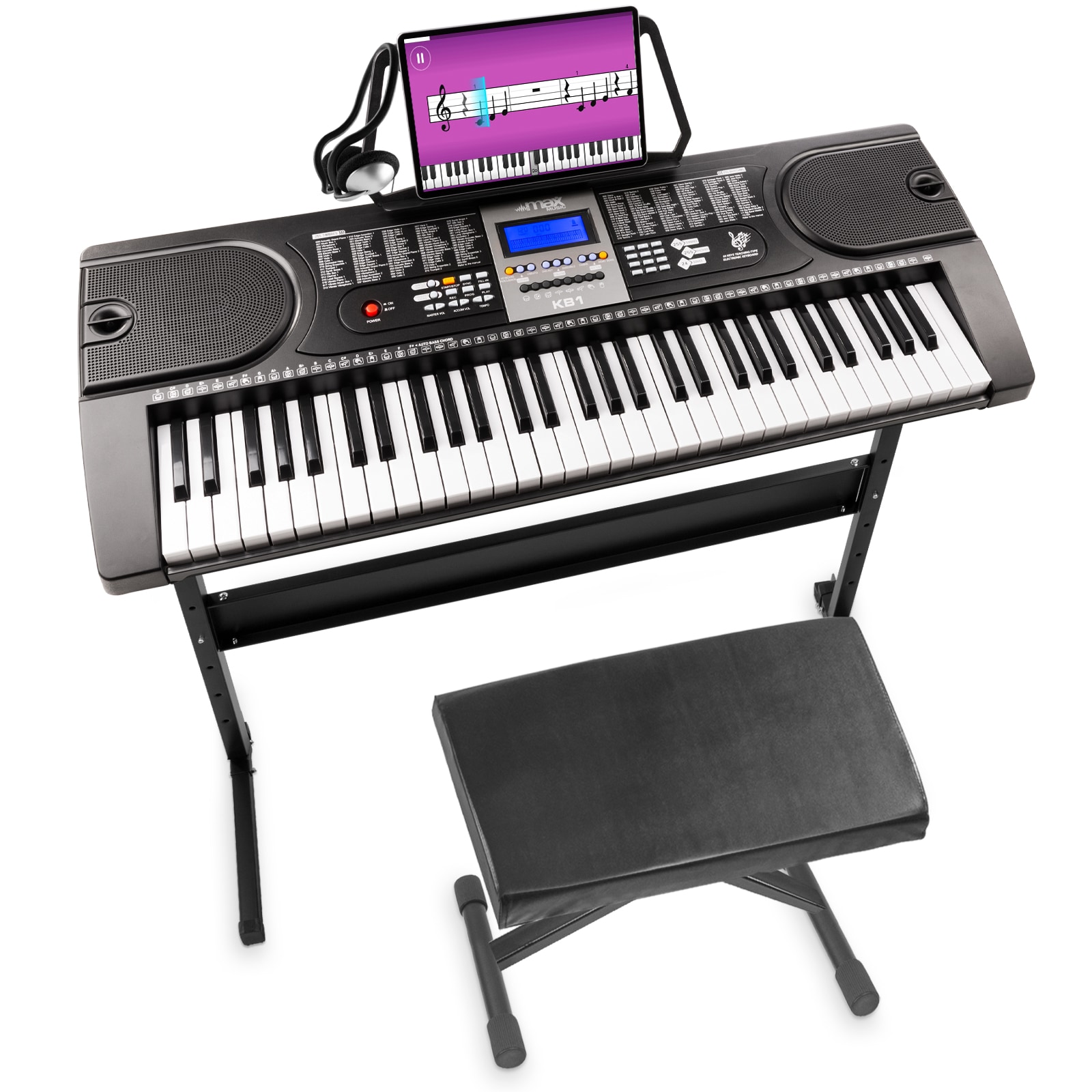 MAX KB1SET Elektroniskt Keyboard 61-Keys Premium set