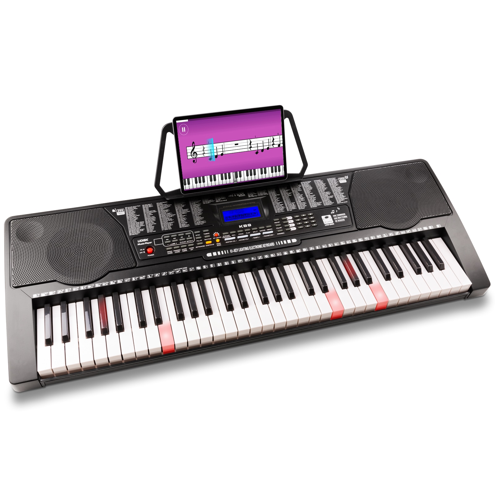 MAX KB9 Electronic Keyboard med 61 tangenter och LCD display
