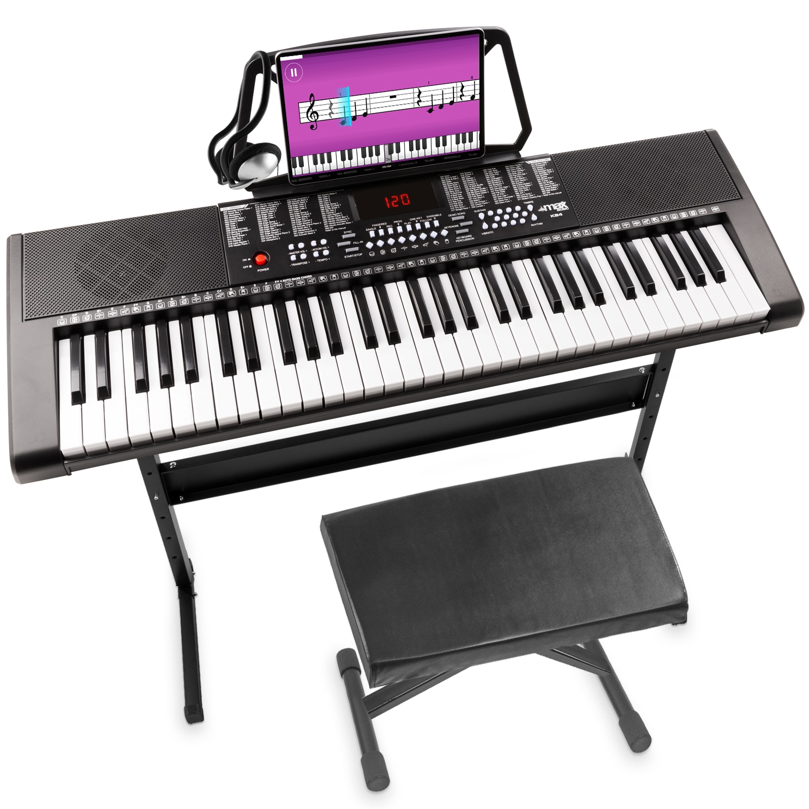 MAX KB4SET Electronic Keyboard 61-key Premium Kit