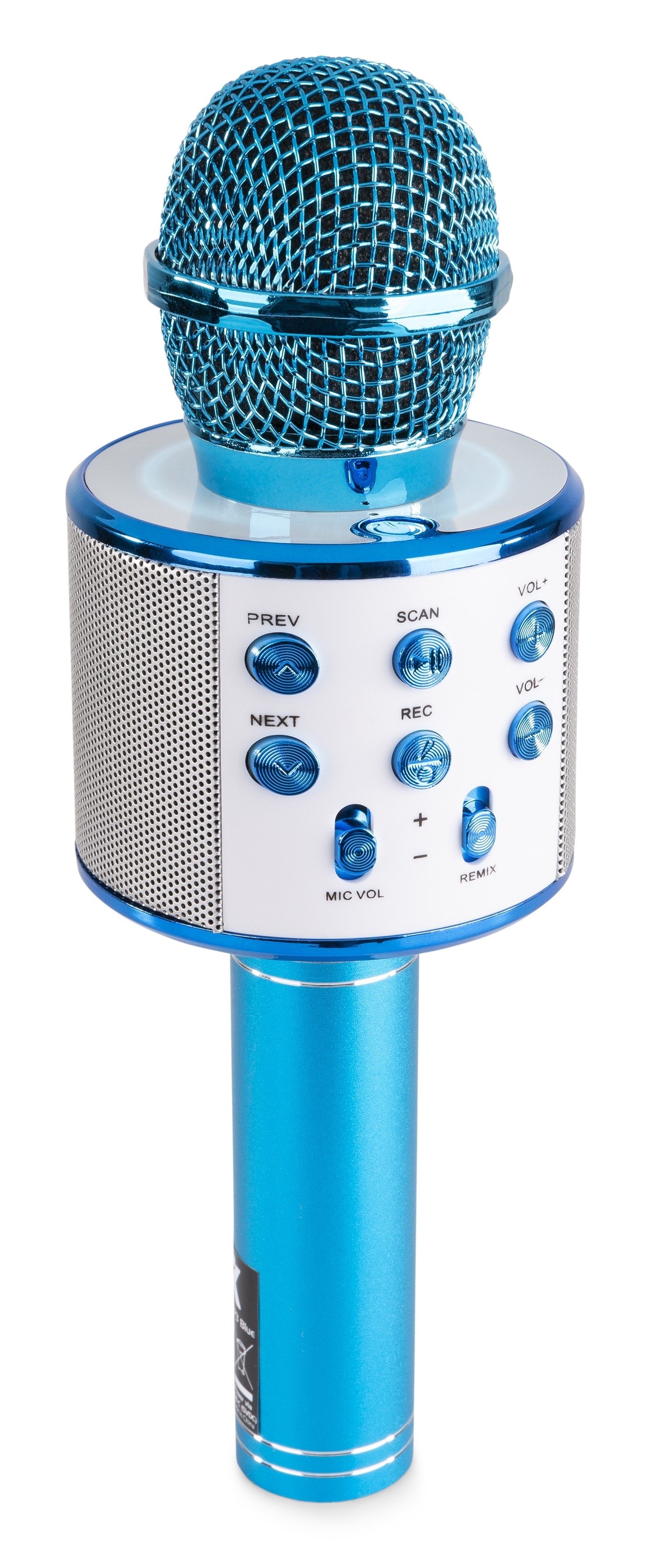 MAX KM10B Karioka mikrofon, BT, MP3, Blå