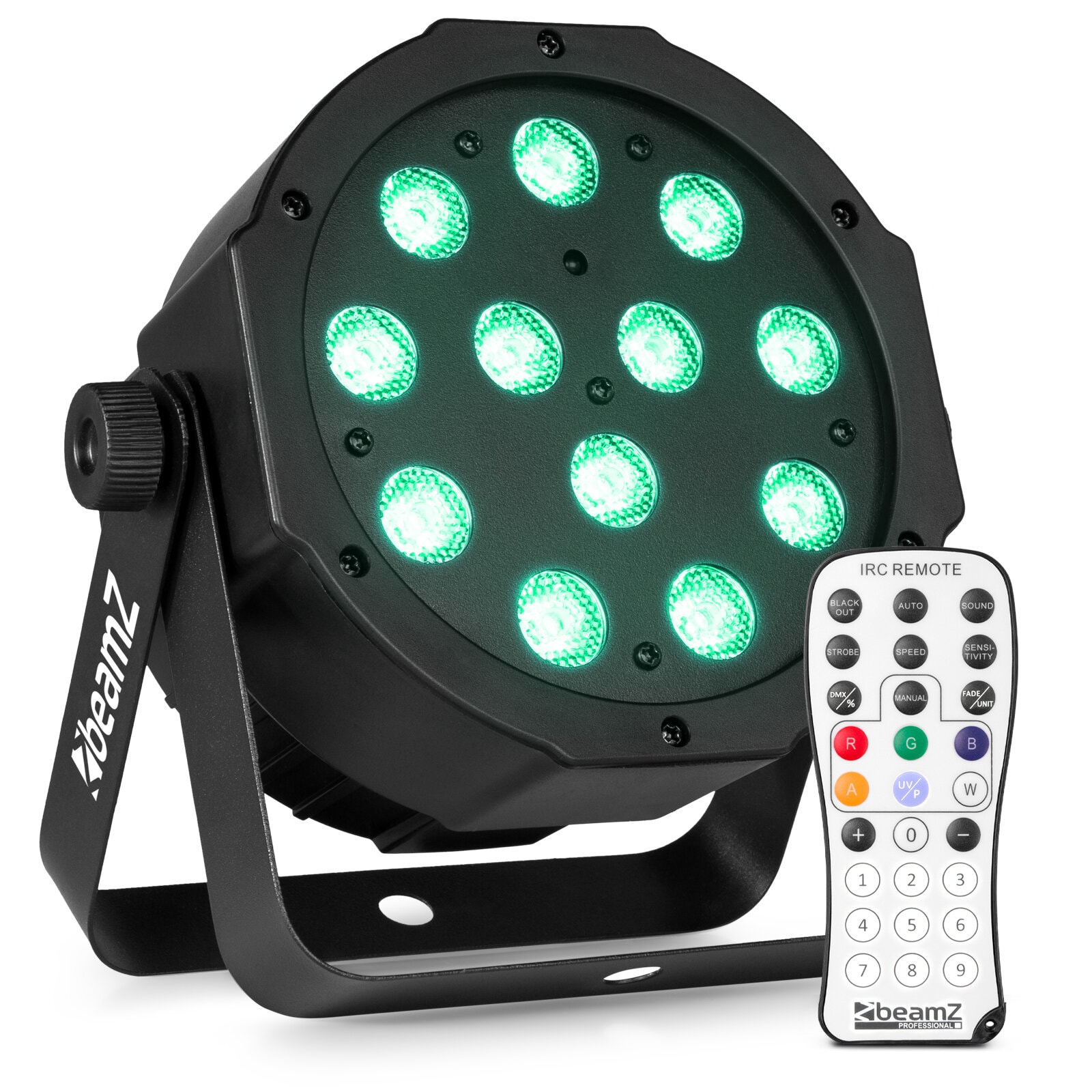 BeamZ SlimPar37 LED par med 12x 4W RGBW LED och DMX - Inkl. fjärrkontroll