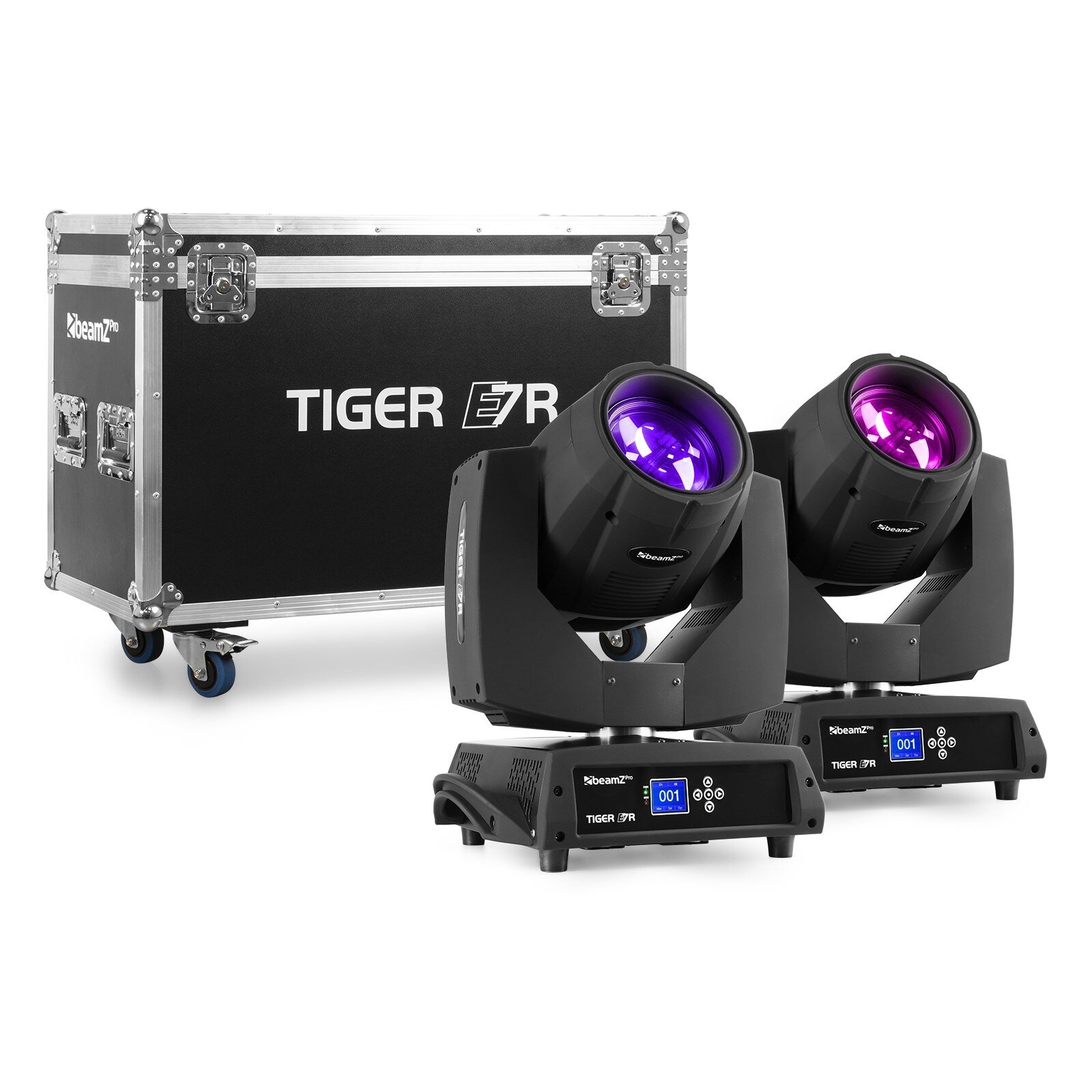 BeamZ Professional 2x Tiger E 7R MKIII MOVINGHEAD i flightcase