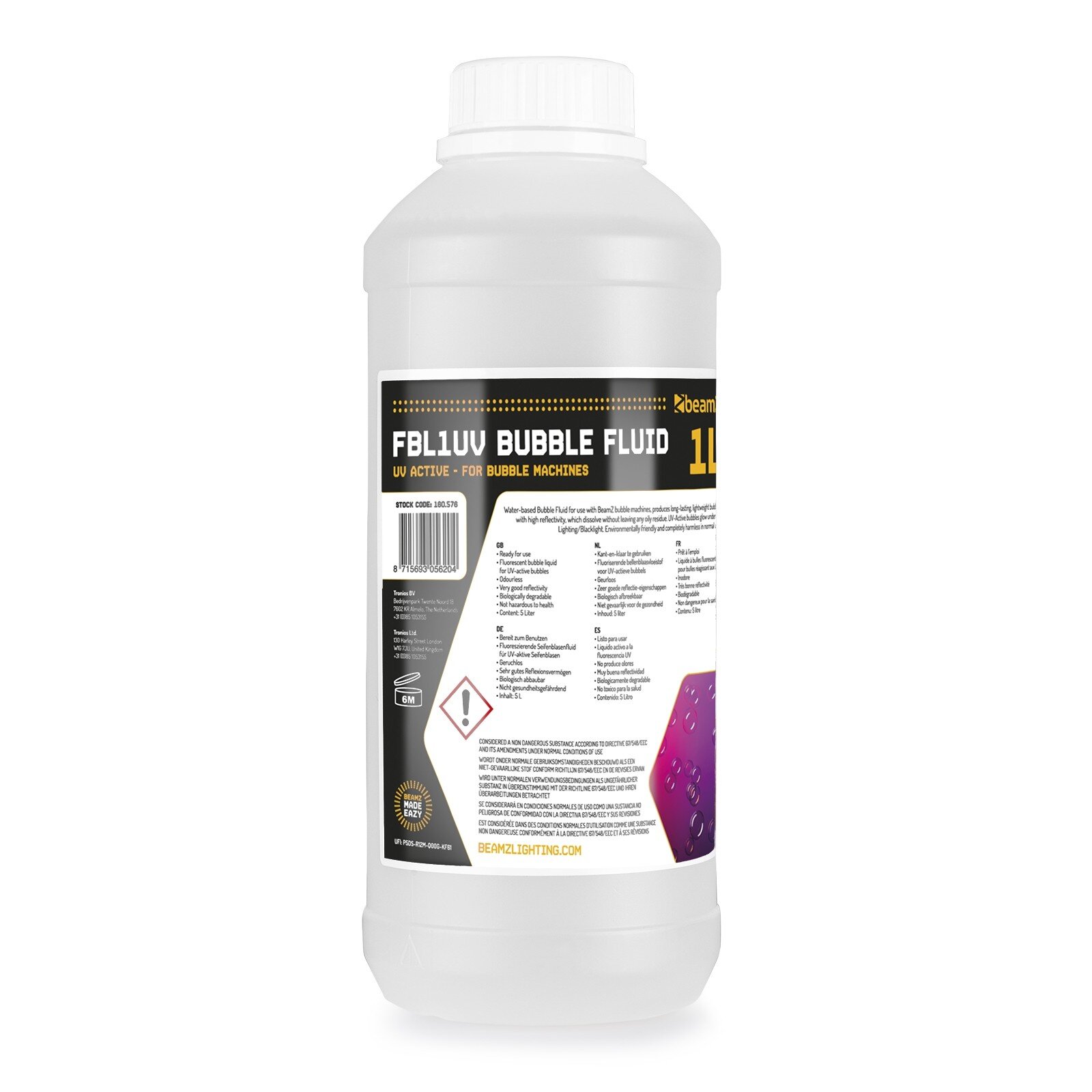 FBL1UV BUBBLE FLUID 1L UV-ACTIVE