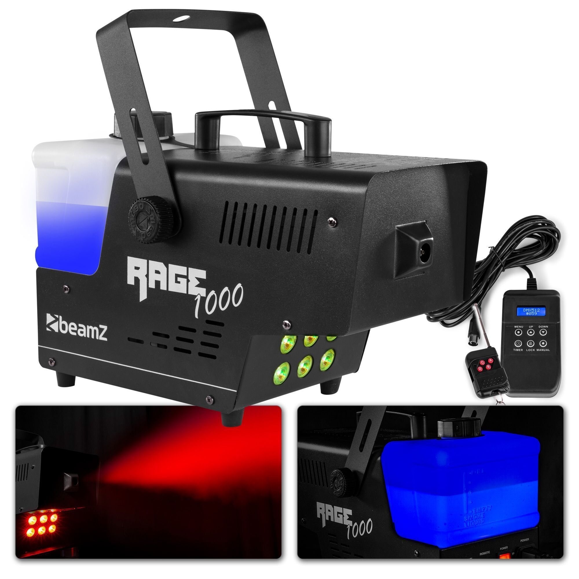 BeamZ RAGE1000LED rökmaskin inklusive 5 liter rökvätska